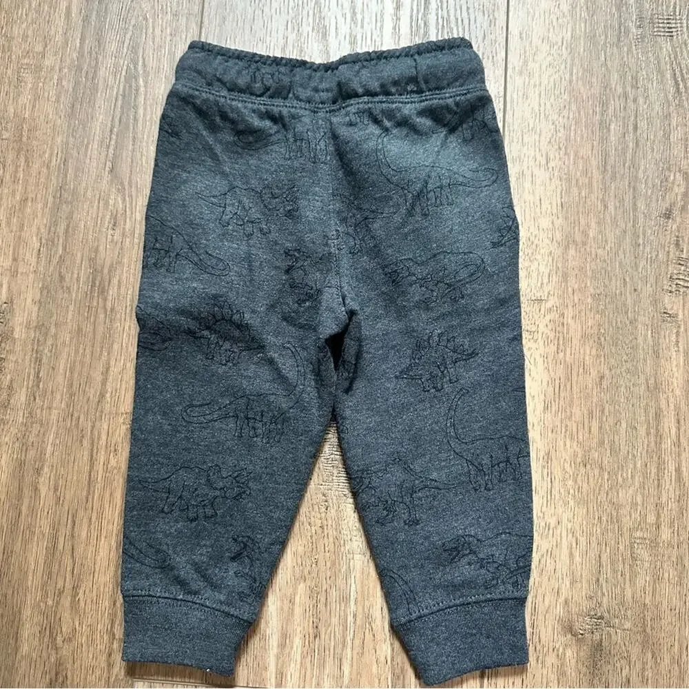 NWT! Cat & Jack Toddler Gray Sweatshirt and Pants Set, Dinosaurs, T-Rex, 18m